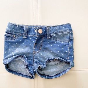 12M Girl Polka Dot- Blue Jean shorts.